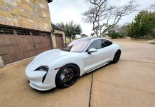 Stunning White Porsche Taycan Turbo with VR Forged D10 in Matte Black