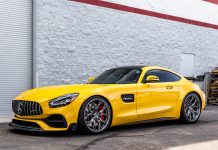 Mercedes AMG GT-C Yellow on Tinted Brushed VR Forged D05 Wheels