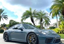 Graphite Blue Metallic Porsche 991.2 GT3 with VR Forged D04 Wheels in Gunmetal
