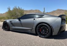 Corvette C7 Shark Grey Metallic on Gloss Black D09 VR Forged Wheels