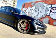 Matte Black Porsche Taycan with 22-Inch Bronze D10 Forged Wheels